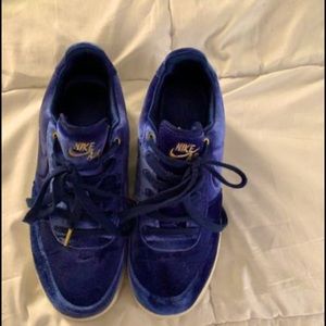 Blue velvet Air Force 1s